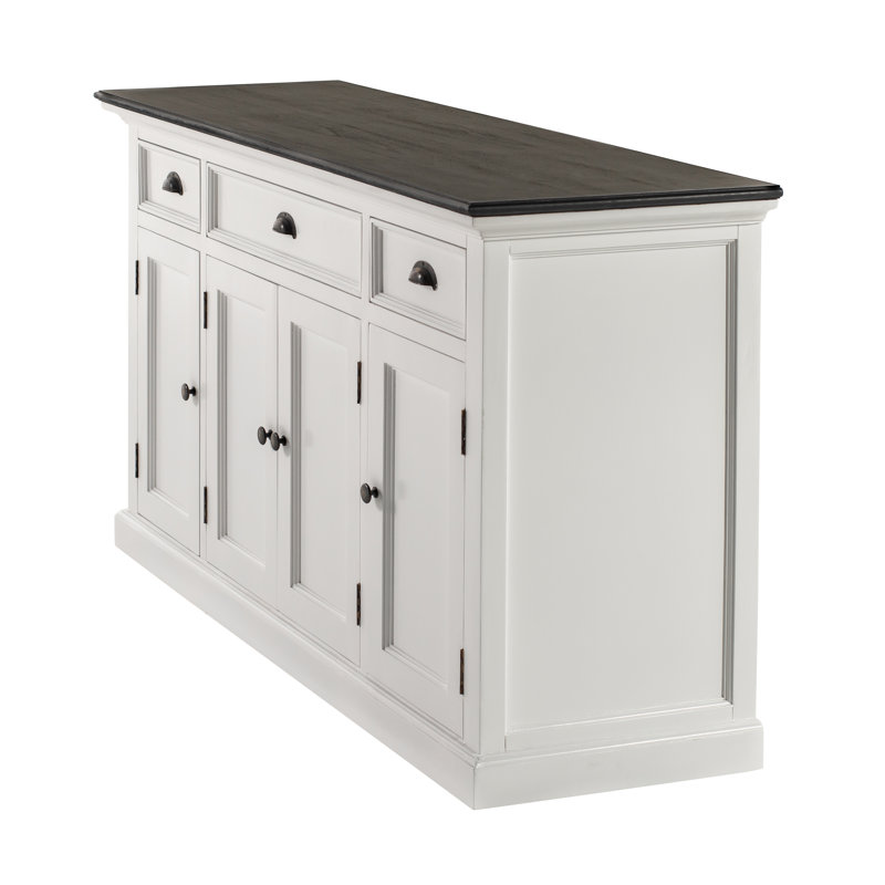 Avelar 57.09 " W Credenza, Classic White/Black
