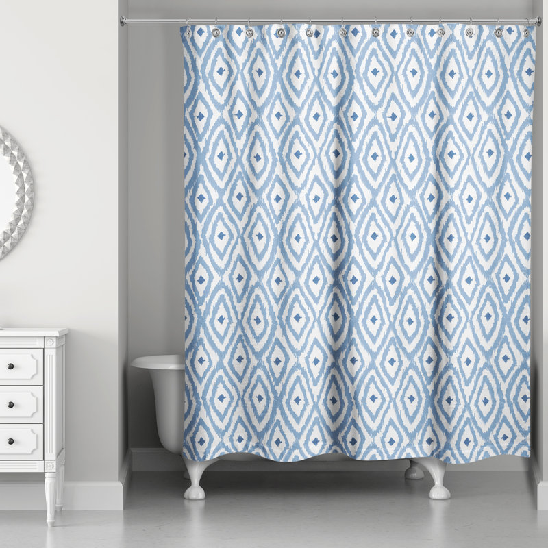 Geometric Shower Curtain, Blue