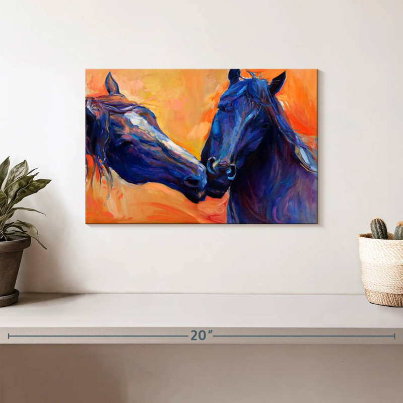 Brampt Blue Horses, 8" H x 12" W