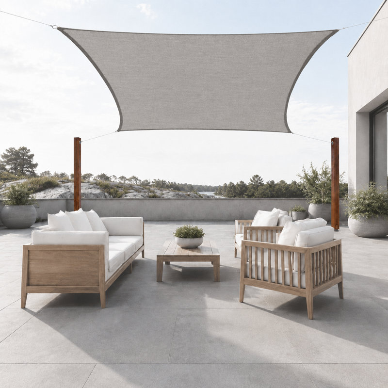 Toile d'ombrage rectangulaire en toile Colourtree, imperméable et anti-UV UPF50, Gris, 16 pi x 10 pi