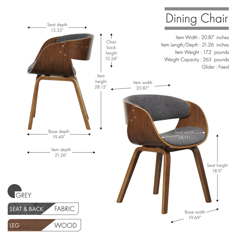 Ashling 18.9'' H Fabric Upholstered Armchair, Gray