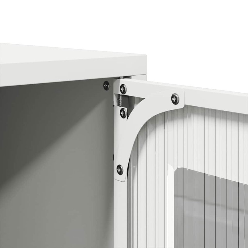 36cm W Steel Bedside Table, White