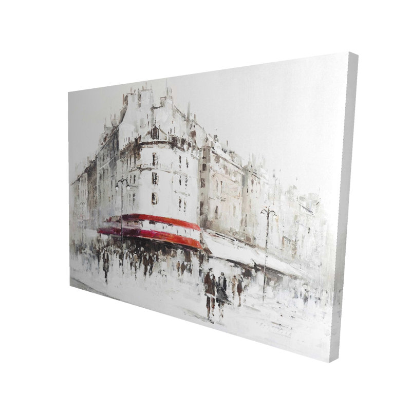 White Street avec des accents rouges | Décor de toile de salon