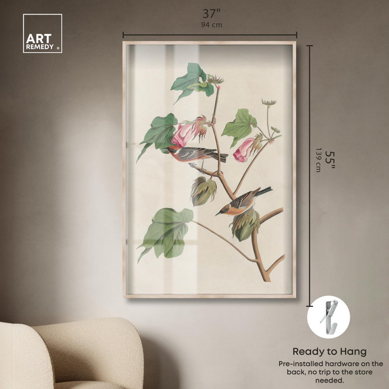 Art botanique «Softness of Things Shadowbox» par Art Remedy, H 55 po x l 37 po, Crème, crème
