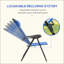 Folding Patio Chairs Set Of 2, Outdoor Deck Chair With Adjustable Sling Back, Camping Chair With Removable Headrest For Garden, Backyard, Lawn-1045725952