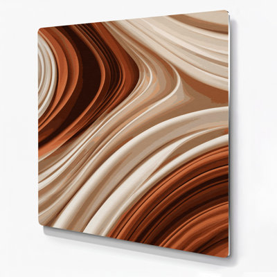 Gradient Abstract 53 Beige Metal Wall Art