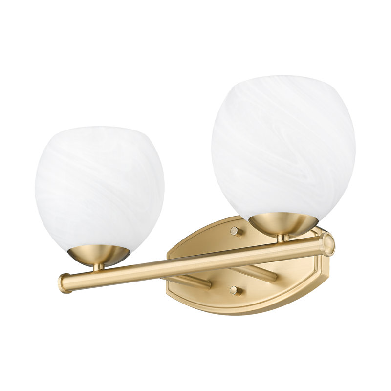 Meuble-lavabo moderne à 2 lumières 16 po Novalie, Doré
