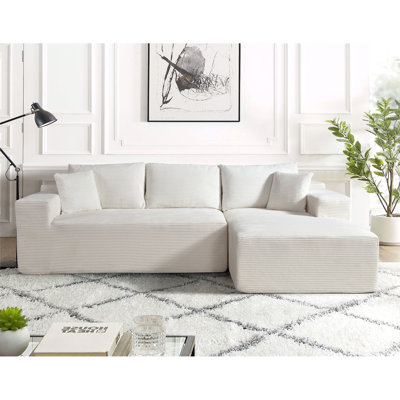 Canapé modulaire convertible en L 2 pièces dans une boîte avec coussins et canapé modulaire 3 places pour plus de confort et de style