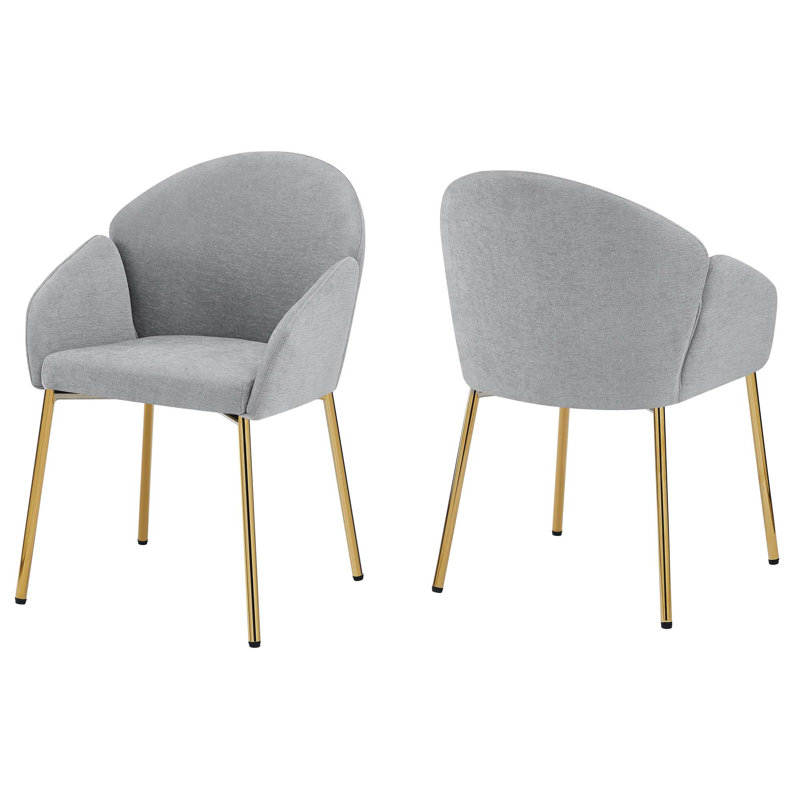 Heckstall 19'' H Fabric Upholstered Metal Armchair, Gray