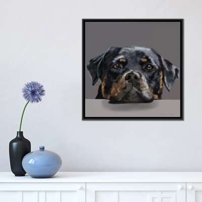«Rotweiller» par Vicki Newton, reproduction sur toile tendue