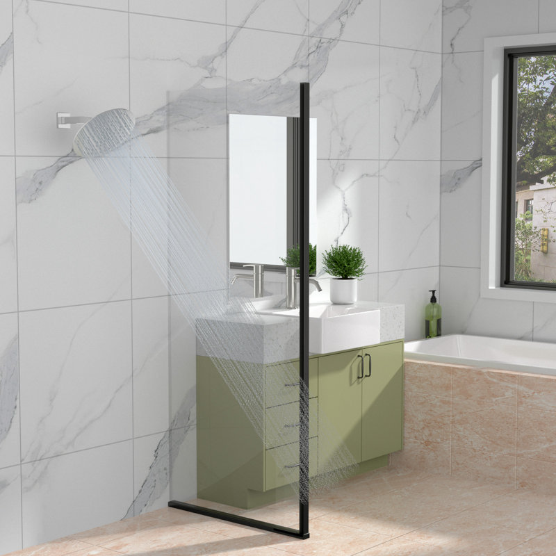Bras de douche mural en acier inoxydable avec bras de douche 6 pouces, Chrome poli