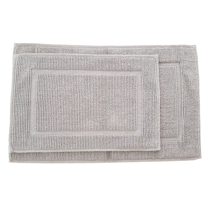 Ensemble de 2 tapis de bain Gwenaelle, Argent