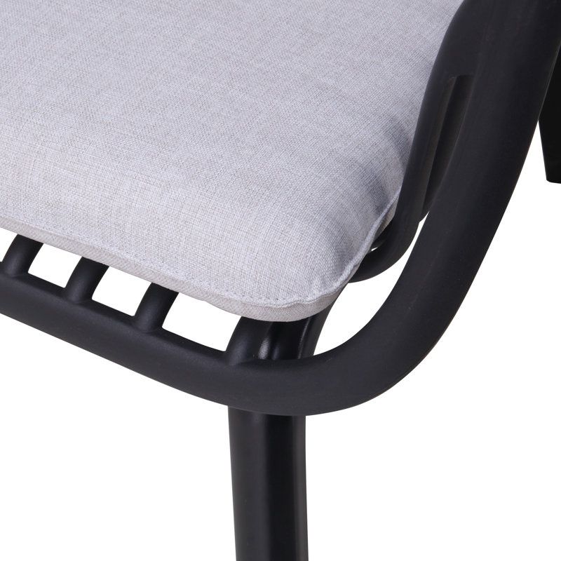 Ensemble de 2 fauteuils club Huron, Coussin gris / cadre noir