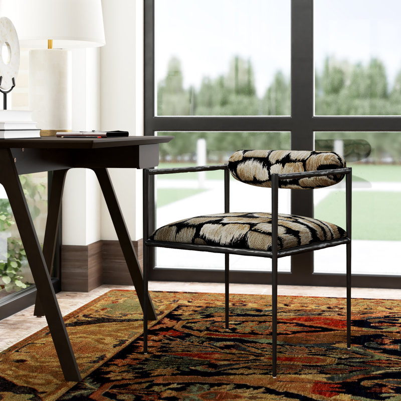 Barbana Upholstered Arm Chair, Ocelot