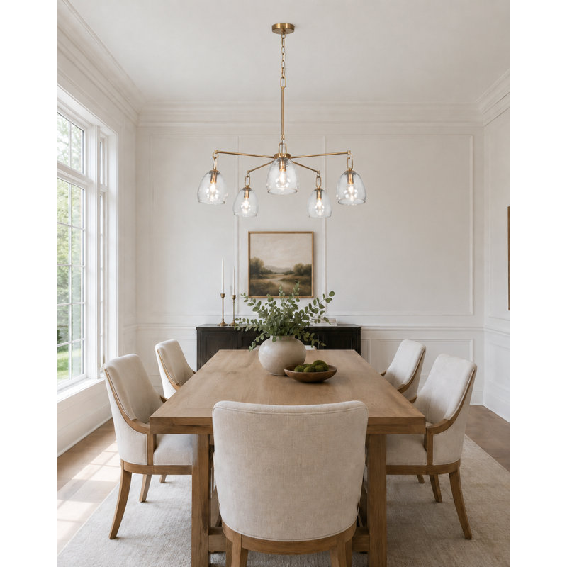 Cillin 5-Light Dimmable Wagon Wheel Chandelier