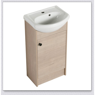 Petit meuble-lavabo autoportant de 18 pouces, petit meuble-lavabo avec lavabo, meuble-lavabo et lavabo