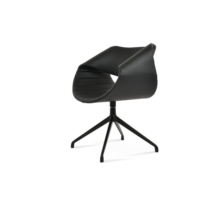 Fauteuil pivotant Seminyak Spider, Turquoise, Noir