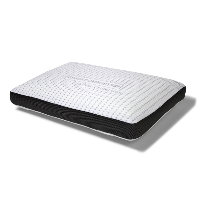 Silver Hypoallergenic Memory Foam Pillow with Microfiber Cover