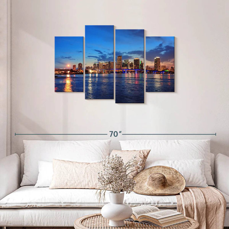 Nicci Coastal Miami Night Scene, 27" H x 43" W