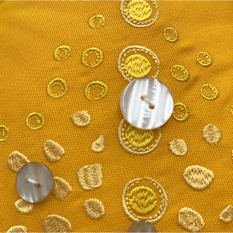 Embroidered Outdoor Throw Pillow, Yellow