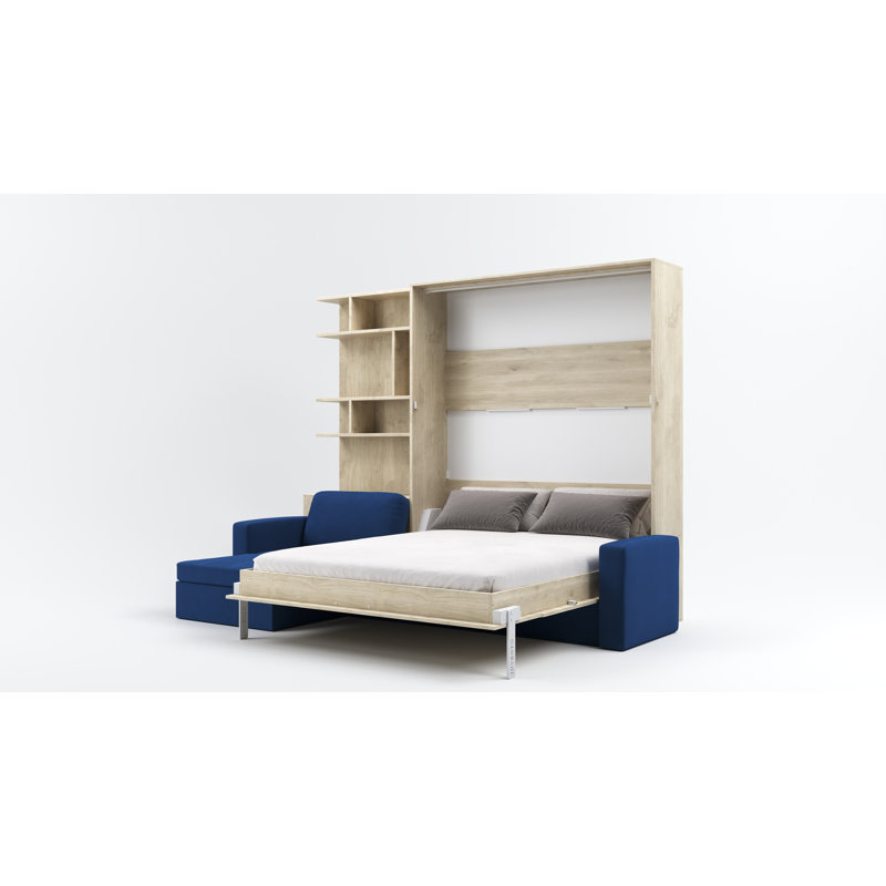Neidelin Upholstered Bed, Beige/Navy