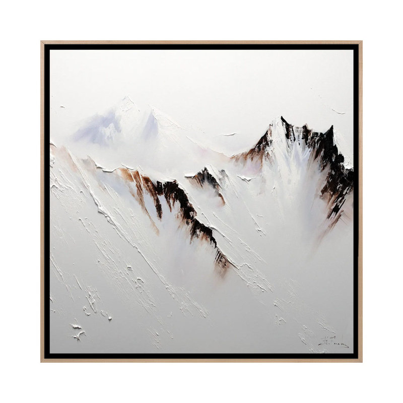 Crowned In Snow, 37" H x 37" W x 1.5" D, Natural Wood Floater Framed Canvas