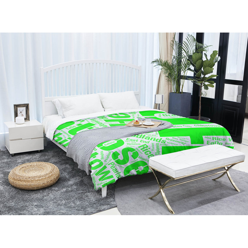 Polyester Box Stitch Comforter, Twin Comforter, Green
