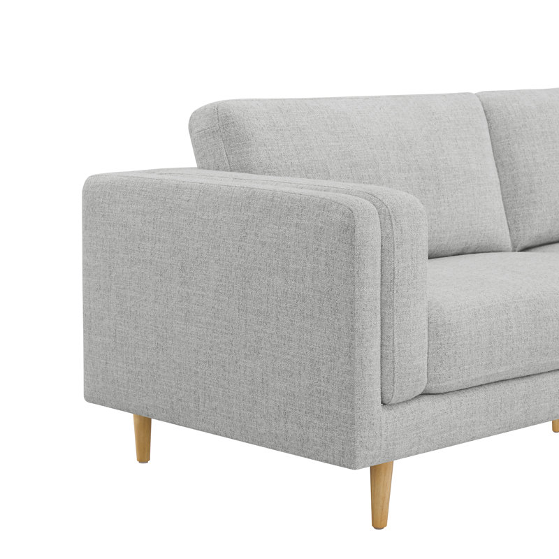 90.94‘’ Upholstered Sofa with Wood Legs, Nathan Gray