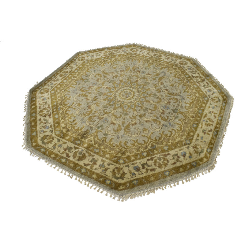 Tapis octogonal oriental Oushak Chobi Mute
