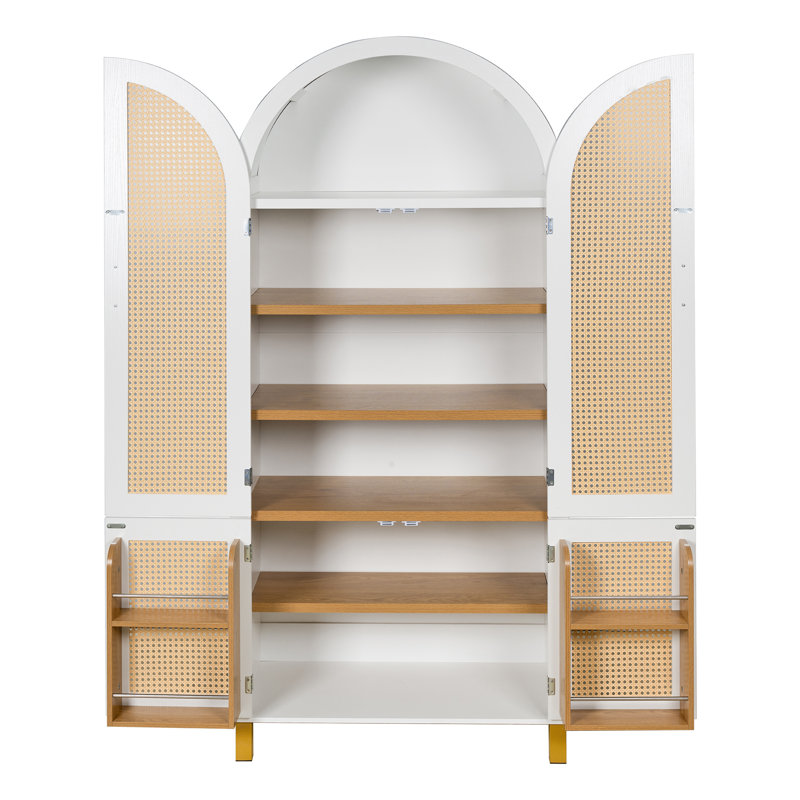 Garde-manger arqué 71 po en rotin, White