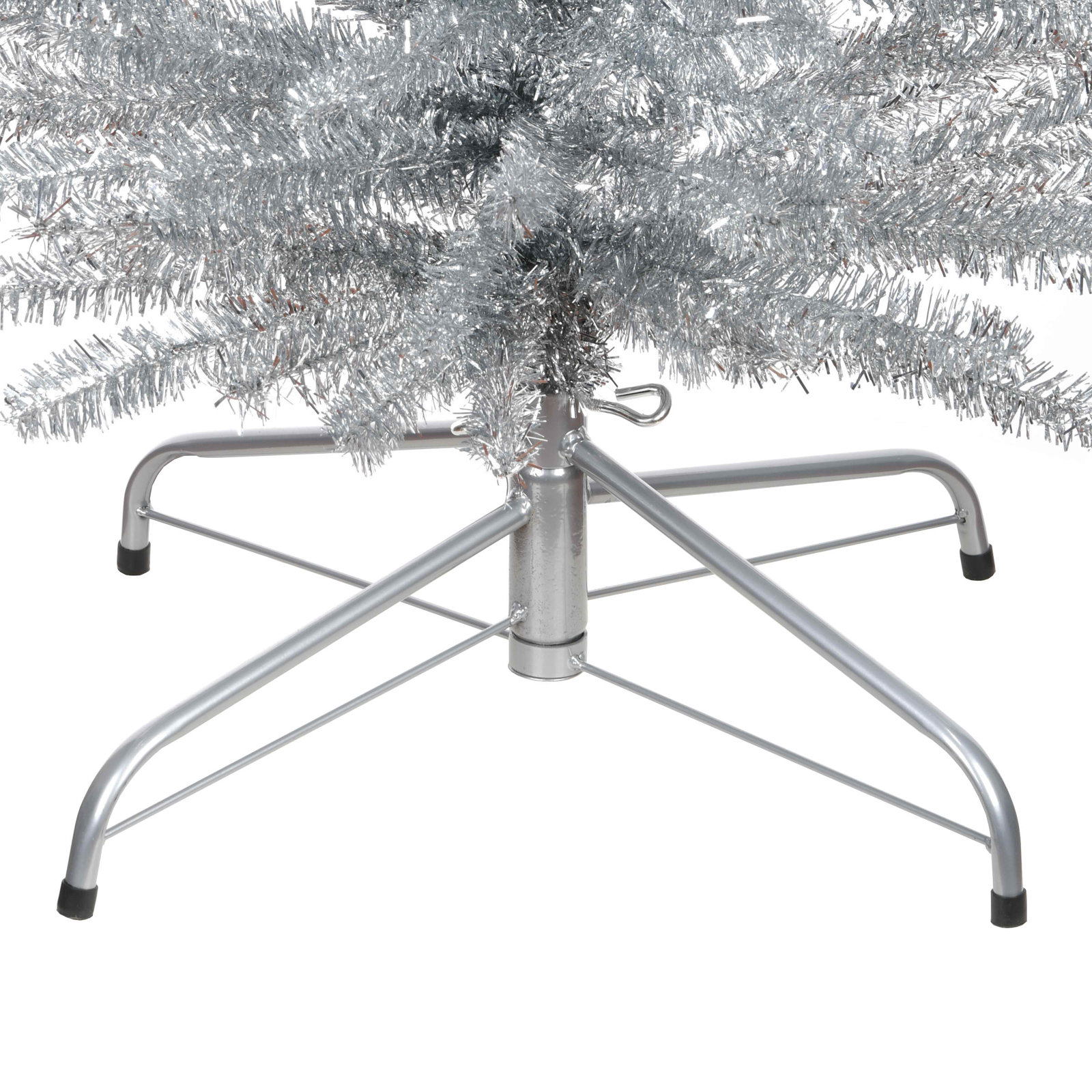 The Holiday Aisle® Silver Tinsel Tree, 3'