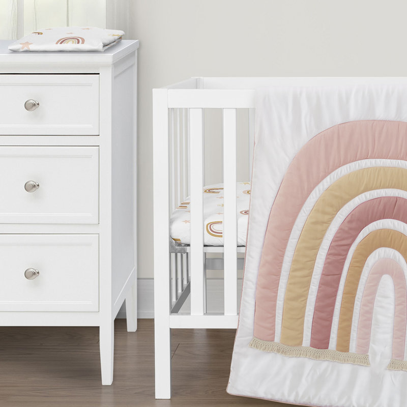 Boho Rainbow 3 Piece Mini Crib Bedding Set by Sweet Jojo Designs