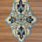 Embroidered Beaded Blue White Table Runner with Glass Bead Embroidery for Christmas and Home Decor-1009469662