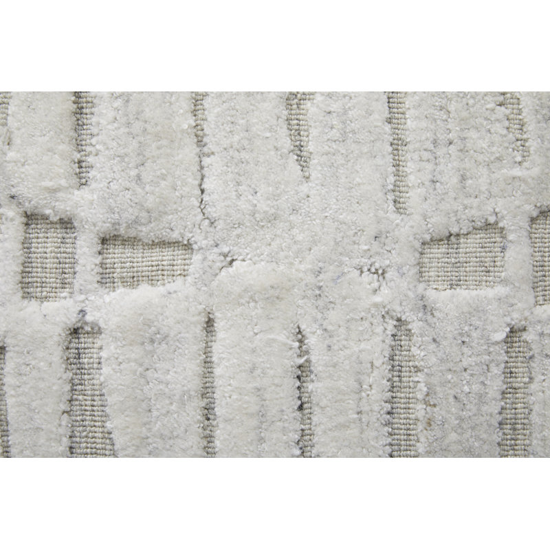 Elias Modern Geometric Ivory Area Rug, Rectangle 3'6" x 5'6"