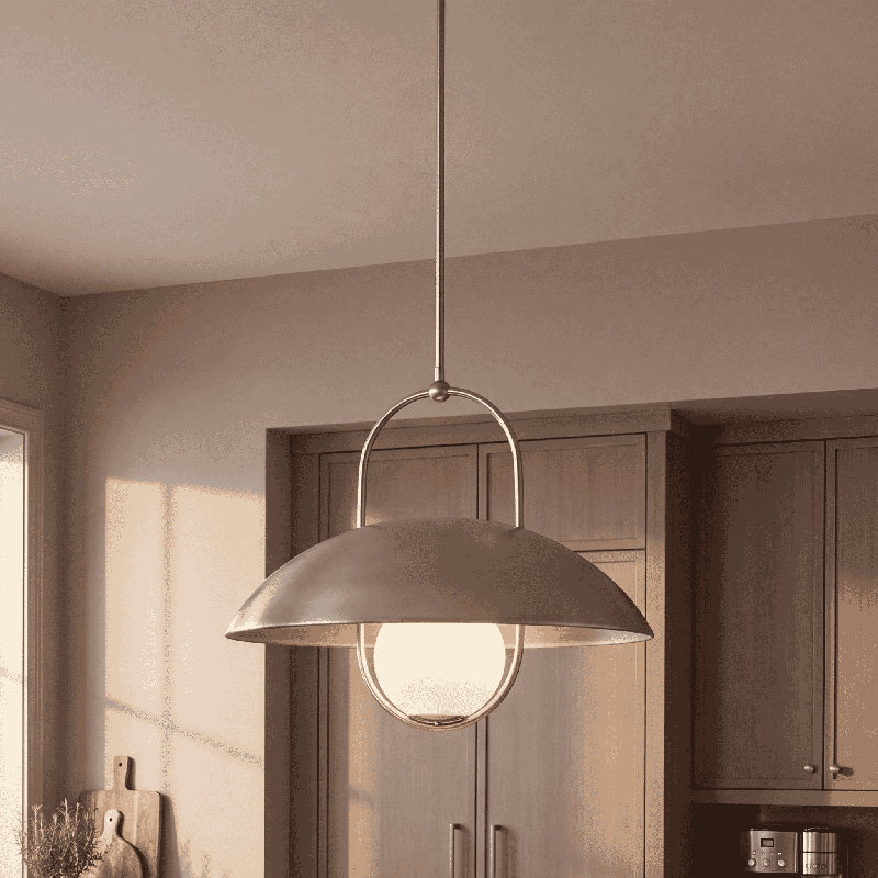Luminaire suspendu 1 lumière Lorix en laiton chaud, Warm Brass