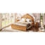Lit plateforme avec tête de lit Vintage Carved-133445826-133445828