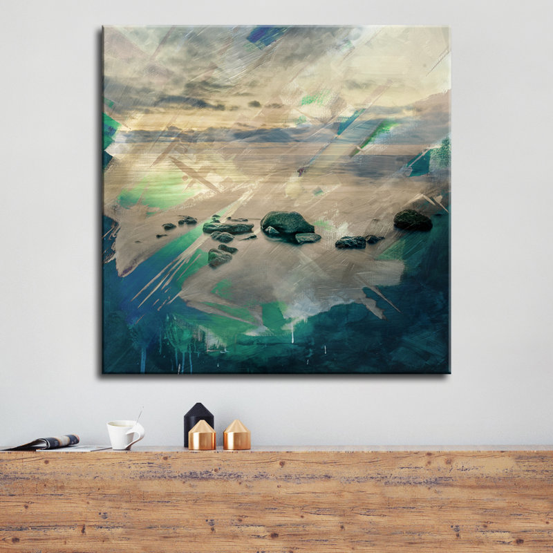 « abstract stone spa », impression sur toile tendue encadrée