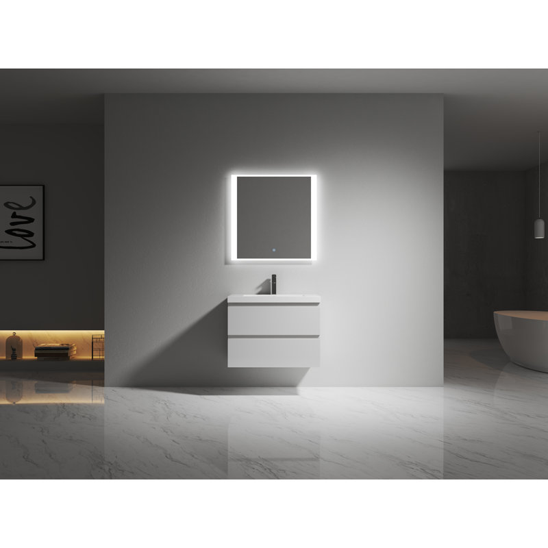 Lurlee 23.5'' Single Bathroom Vanity with Poly Marble Top