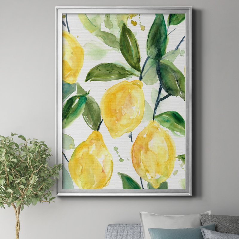 "Lemony Branch II" par J Paul, reproduction d'art sur toile, H 22,5 po x l 30,5 po x P 1,5 po, Argent