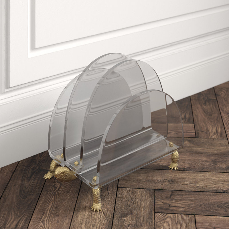 Tortoise Clear Acrylic Magazine Rack