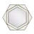 35.4" Modern Glam Hexagon Wall Mirror With Textured MDF Frame