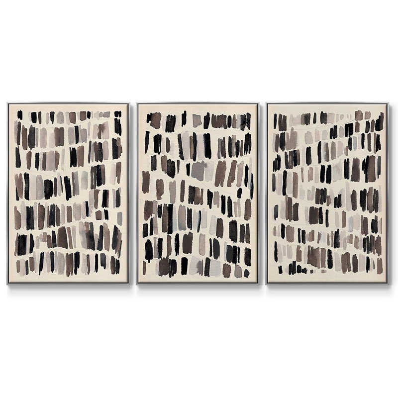 «Chalk and Flint I», ensemble de 3 cadres photo sur toile, Argent, H 36 po x l 72 po