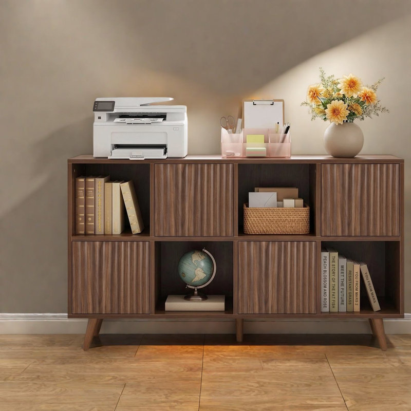 Bibliothèque avec rangement, armoire de rangement moderne en bois aggloméré 47 po