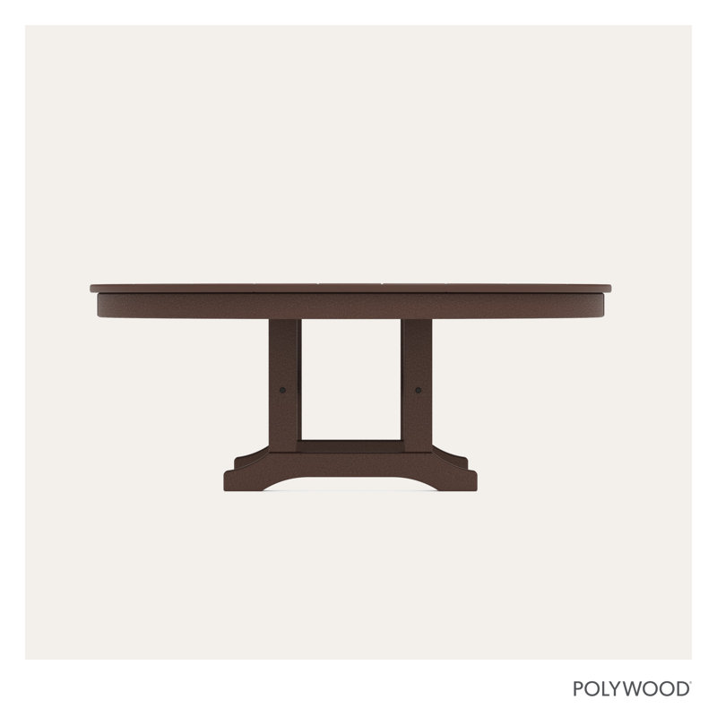 POLYWOOD Round Conversation Table, Mahogany, 48"