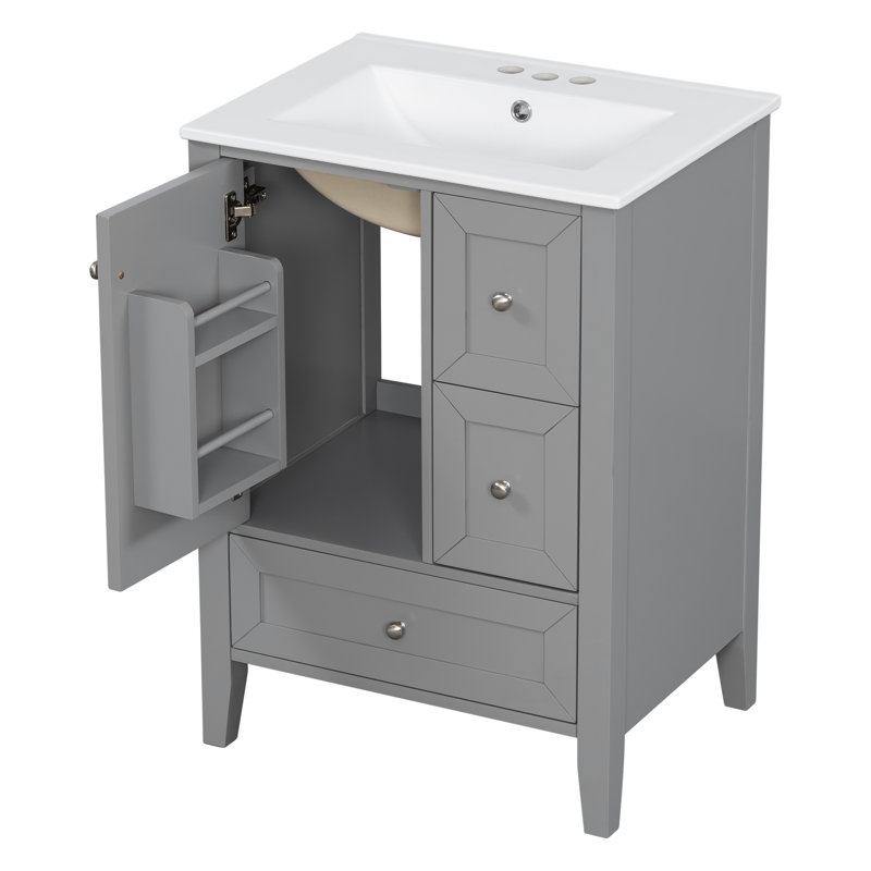 Meuble-lavabo de salle de bain avec lavabo et tiroirs