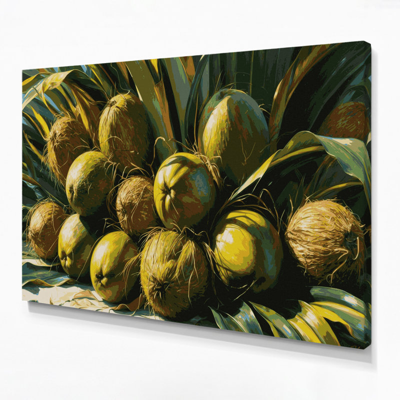 Hawaiian Coconuts Green, art mural sur toile, H 20 po x l 24 po