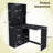 Computer Desk With Glass Cabinets & Built-In LED Lights, Corner L-Shaped Office Desk With USB Charging Ports, Keyboard Tray, Ergonomic Design For Home And Corporate Workspaces(Black)-2125752971