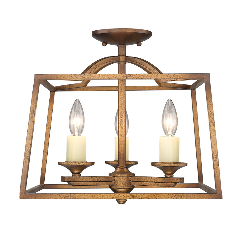Grekin Semi Flush Mount, Grecian Gold