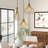 Elegant Gold Chandelier, Adjustable Height, 21.7 in Diameter x 44.5 in Height | Metal Body, 3 x E27 Max 40W | Glamorous Design, Perfect for Living Room & Dining Room | IP20 Rated, 35.4 in Cable Length-825865599