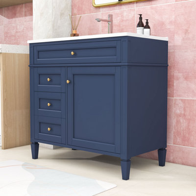 Deshira 36.3'' Single Bathroom Vanity with Ceramic Top